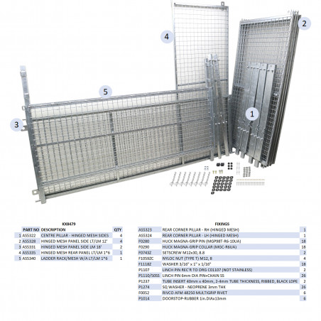 KIT REHAUSSES GRILLAGEES À CHARNIERES - LM206 (HAYON)