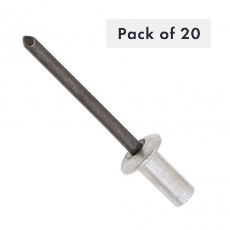 4.8X11.4 BSR SB DM ALU/STEEL RIVET GRIP GAMME : 5 - 6.5MM - LOT DE 20