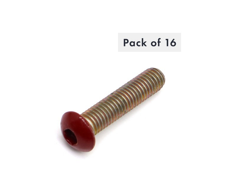 VIS A TROU M8X35, 10.9, TETE BOUTON, ROUGE (OHB), PAQUET DE 16