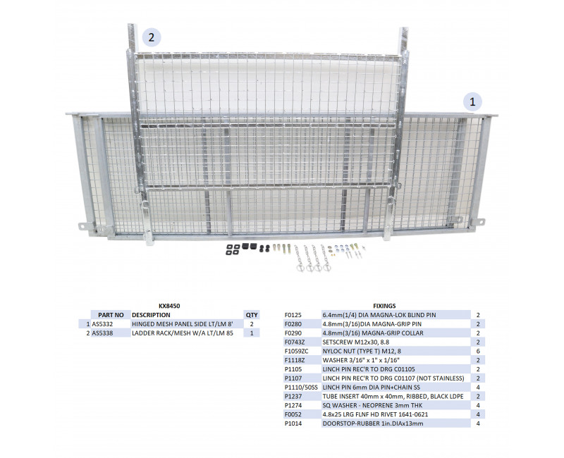 KIT REHAUSSES GRILLAGEES À CHARNIERES - LT/LM85 (RAMPE)