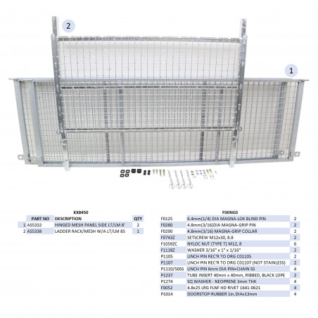 KIT REHAUSSES GRILLAGEES À CHARNIERES - LT/LM85 (RAMPE)