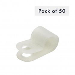 CLIP CABLE P, CABLE DIAMETRE 7,9 MM, NYLON NATUREL 66, PAQUET DE 50