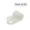 CLIP CABLE P, CABLE DIAMETRE 7,9 MM, NYLON NATUREL 66, PAQUET DE 50