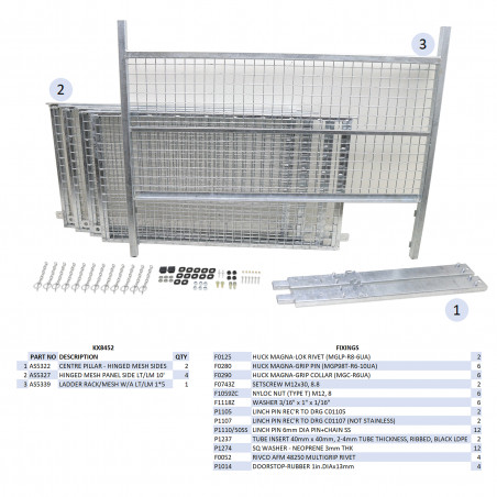 KIT REHAUSSES GRILLAGEES À CHARNIERES - LT/LM105 (RAMPE)