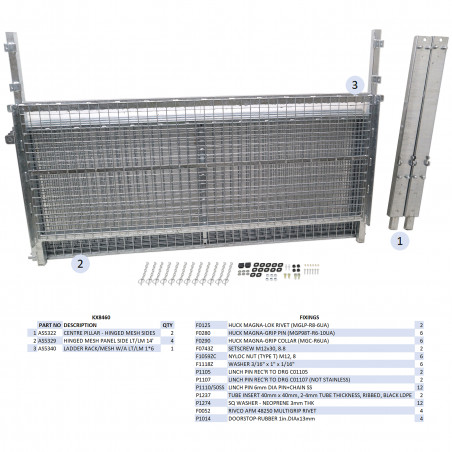 KIT REHAUSSES GRILLAGEES À CHARNIERES - LT/LM146 (RAMPE)