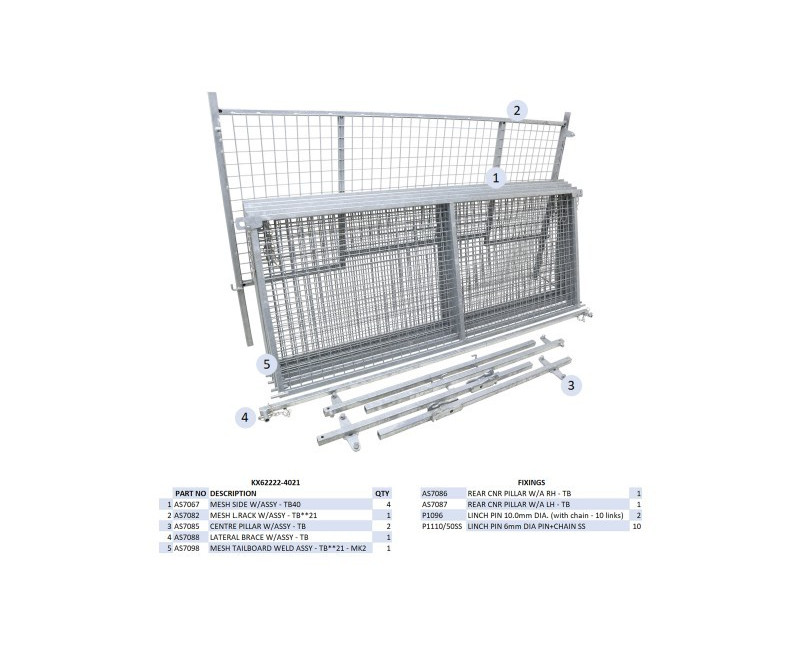 KIT REHAUSSES GRILLAGEES  (HAYON) - TB4021 - MK2 (À PARTIR DU 02/12)