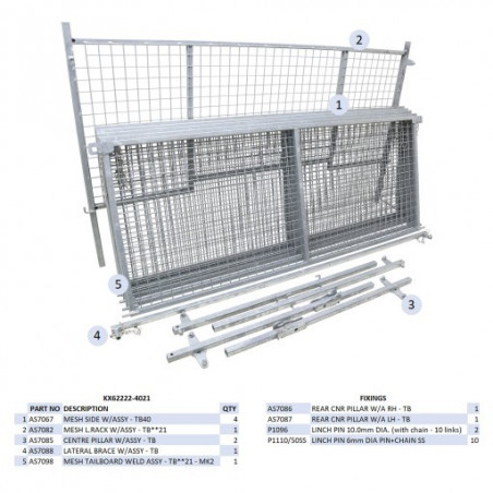 KIT REHAUSSES GRILLAGEES  (HAYON) - TB4021 - MK2 (À PARTIR DU 02/12)