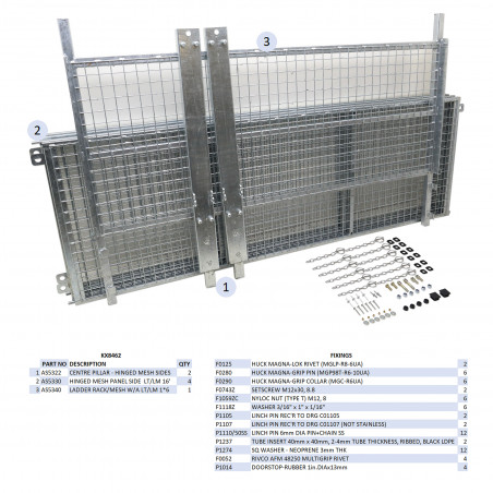 KIT REHAUSSES GRILLAGEES À CHARNIERES - LM166 (RAMPE)