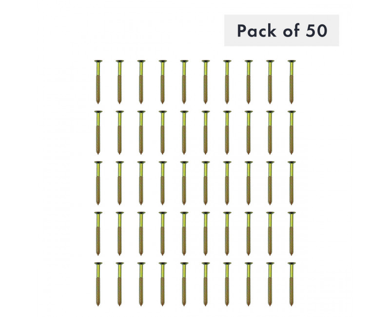 VIS À BOIS N°10 X 3", DOUBLE FILETAGE TREMPE, POZIDRIV, TATE FRAISEE, PAQUET DE 50