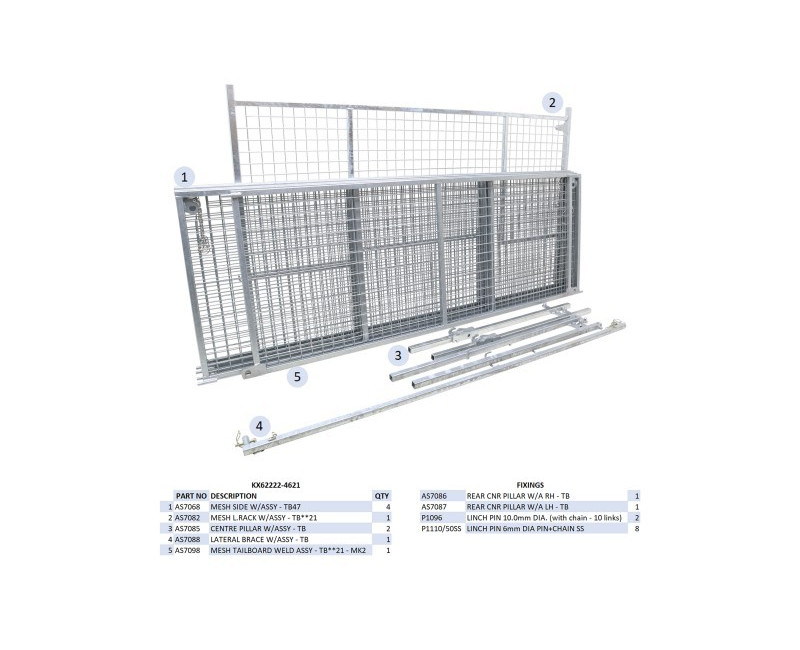KIT REHAUSSES GRILLAGEES  (HAYON) - TB4621 - MK2 (À PARTIR DU 02/12)