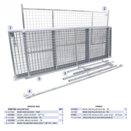 KIT REHAUSSES GRILLAGEES  (HAYON) - TB4621 - MK2 (À PARTIR DU 02/12)