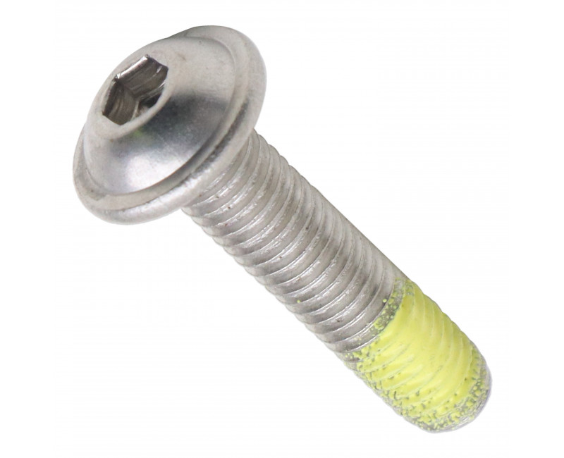 VIS A TERRE CREUX M8X35 BOUTON TETE BRIDE INOX AVEC PATCH DE VERROUILLAGE