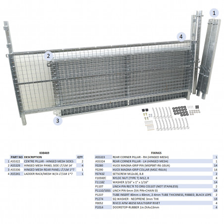 KIT REHAUSSES GRILLAGEES À CHARNIERES - LM147 (HAYON)