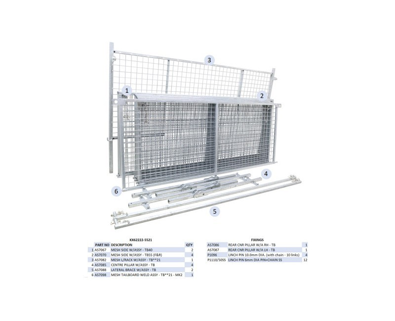 KIT REHAUSSES GRILLAGEES  (HAYON) - TB5521 - MK2 (À PARTIR DU 02/12)