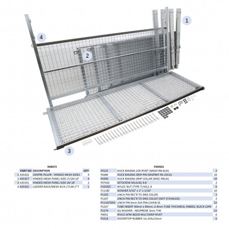 KIT REHAUSSES GRILLAGEES À CHARNIERES - LM187 (RAMPE)