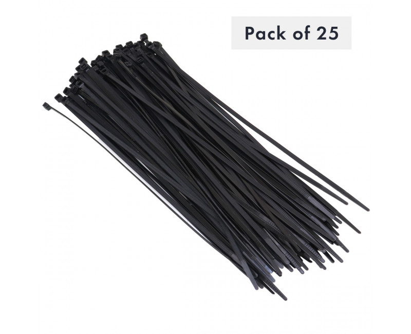 COLLIER DE CABLE 4,8 MM X 300 MM, NYLON NOIR 66, PAQUET DE 25