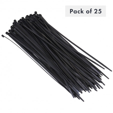 COLLIER DE CABLE 4,8 MM X 300 MM, NYLON NOIR 66, PAQUET DE 25
