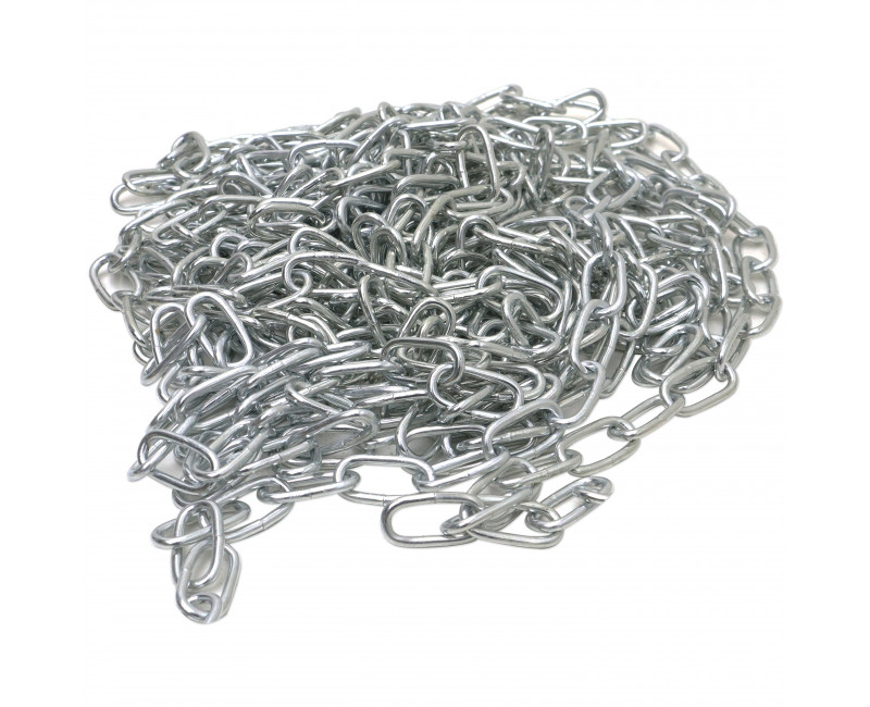 CHAÎNE 3 X 21 MM ACIER ZING BLANC (LONGUEUR DE STOCK DE 10 METRES)