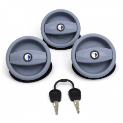 POIGNEE DE VERROUILLAGE EXTERIEURE - LOT DE 3 AVEC CLES ASSORTIES