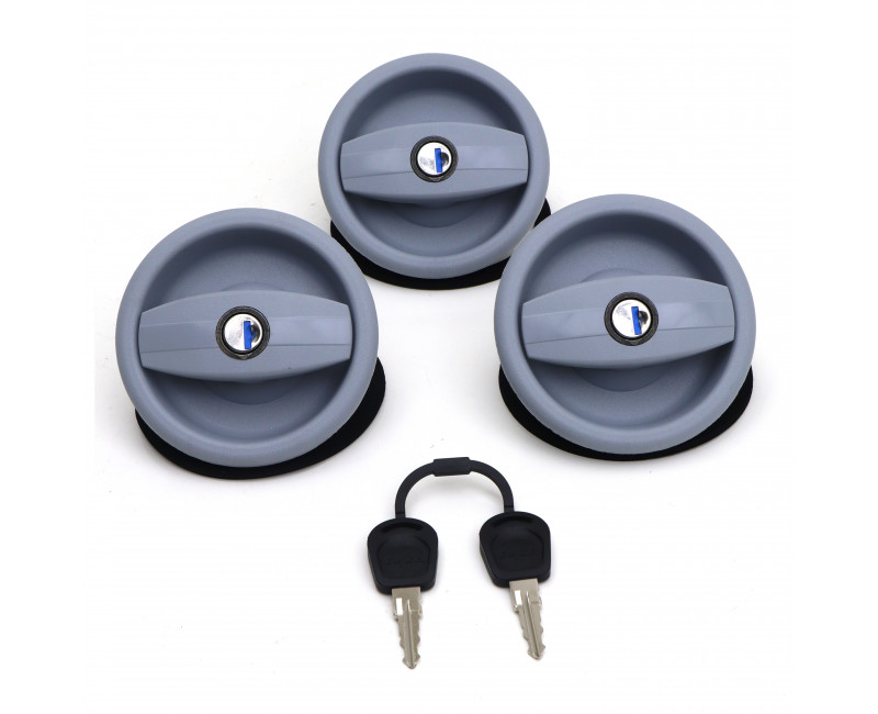 POIGNEE DE VERROUILLAGE EXTERIEURE - LOT DE 3 AVEC CLES ASSORTIES