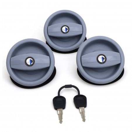 POIGNEE DE VERROUILLAGE EXTERIEURE - LOT DE 3 AVEC CLES ASSORTIES