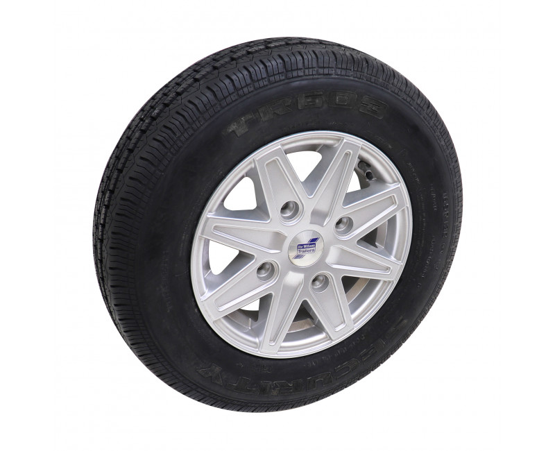 ENSEMBLE JANTE ALLIAGE 165R13C 8PR - 8 RAYONS - ARGENT