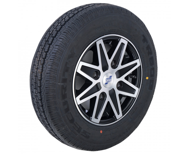 ENSEMBLE JANTE ALU 165R13C 8PR - 8 RAYONS - DIAMOND CUT