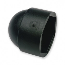 CACHE-ECROU HEXAGONAL M12, FORME EXTERIEURE CIRCULAIRE, DOME TOP, LDPE NOIR