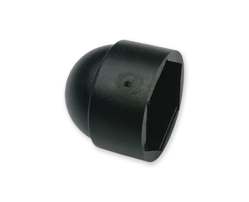 CACHE-ECROU HEXAGONAL M12, FORME EXTERIEURE CIRCULAIRE, DOME TOP, LDPE NOIR