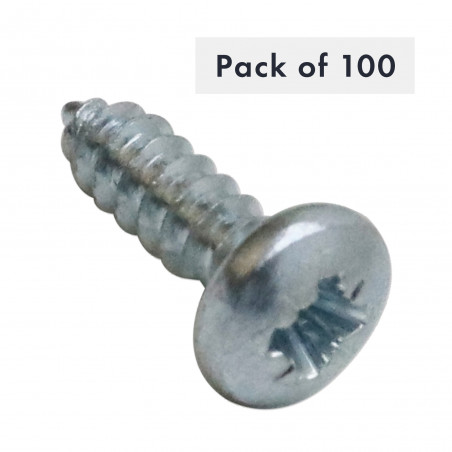 VIS AUTOTARAUDEUSE N°8 X 1/2", POZIDRIV, TETE CYLINDRIQUE, FILETAGE AB, PAQUET DE 100