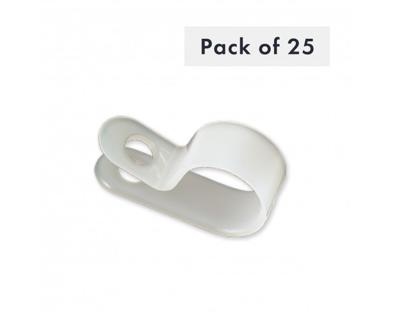 CLIP CABLE P, CABLE DIAMETRE 12,7 MM, NYLON NATUREL 66, PAQUET DE 25
