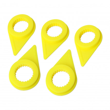 JEU DE CINQ INDICATEURS DE POSITION D'ECROU DE ROUE HAUTE TEMPERATURE (ROUE À 5 VIS)