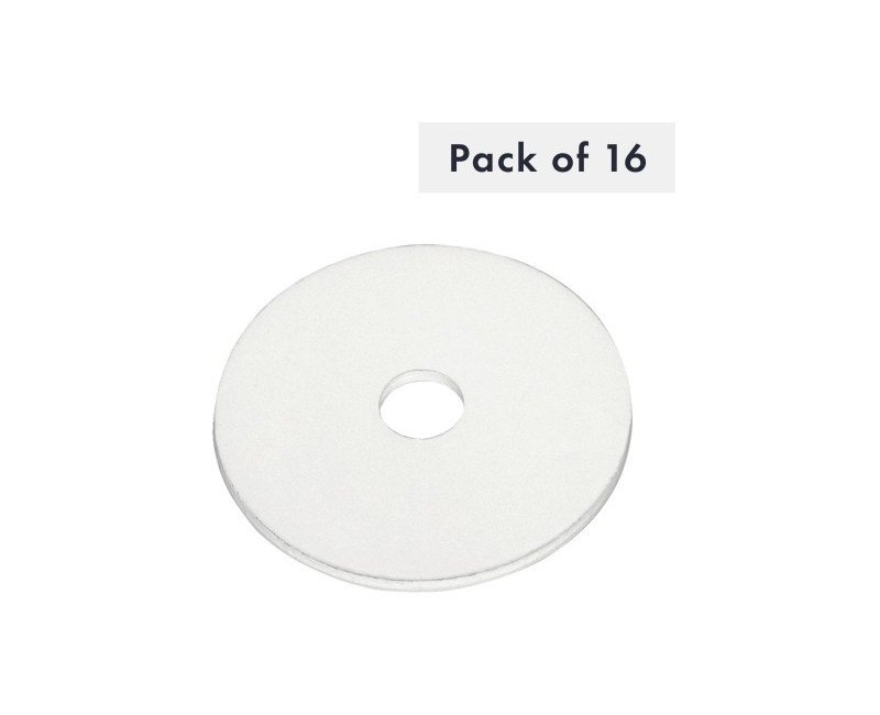 RONDELLE M8 X 40MM X 2MM, BLANCHE, LOT DE 16