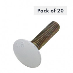 CUVE BOULON CARRE M6X25, BLANC, PAQUET DE 20