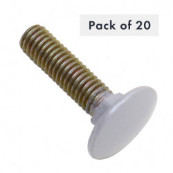 CUVE BOULON CARRE M6X25, TATE PEINTE ARGENT - LOT DE 20