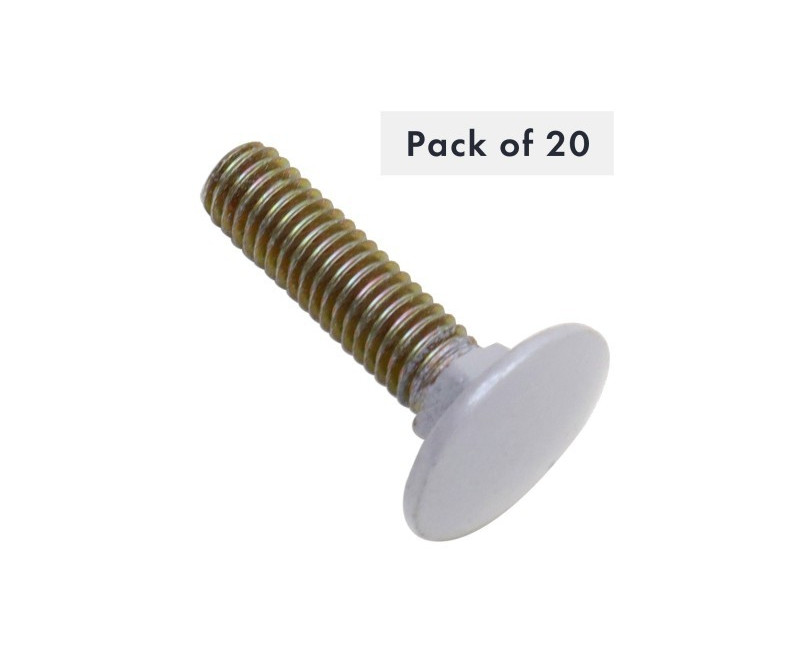 CUVE BOULON CARRE M6X25, TATE PEINTE ARGENT - LOT DE 20