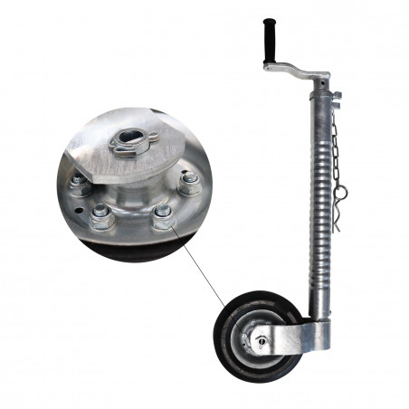 ROUE JOCKEY 48MM CANNELEE HD - ROUE BOULONNEE M8