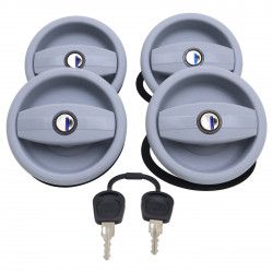 POIGNEE DE VERROUILLAGE EXTERIEURE - LOT DE 4 AVEC CLES ASSORTIES