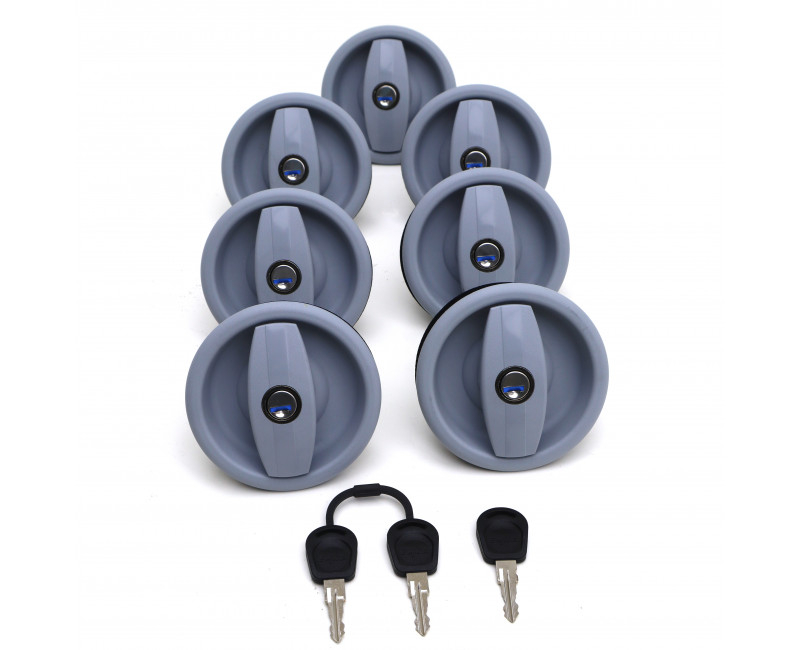 POIGNEE DE VERROUILLAGE EXTERIEURE - LOT DE 7 AVEC CLES ASSORTIES