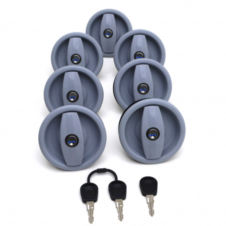 POIGNEE DE VERROUILLAGE EXTERIEURE - LOT DE 7 AVEC CLES ASSORTIES