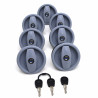 POIGNEE DE VERROUILLAGE EXTERIEURE - LOT DE 7 AVEC CLES ASSORTIES