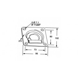 Anneau D'Arrimage Encastré En Zinc Trous Carrés 6000lb