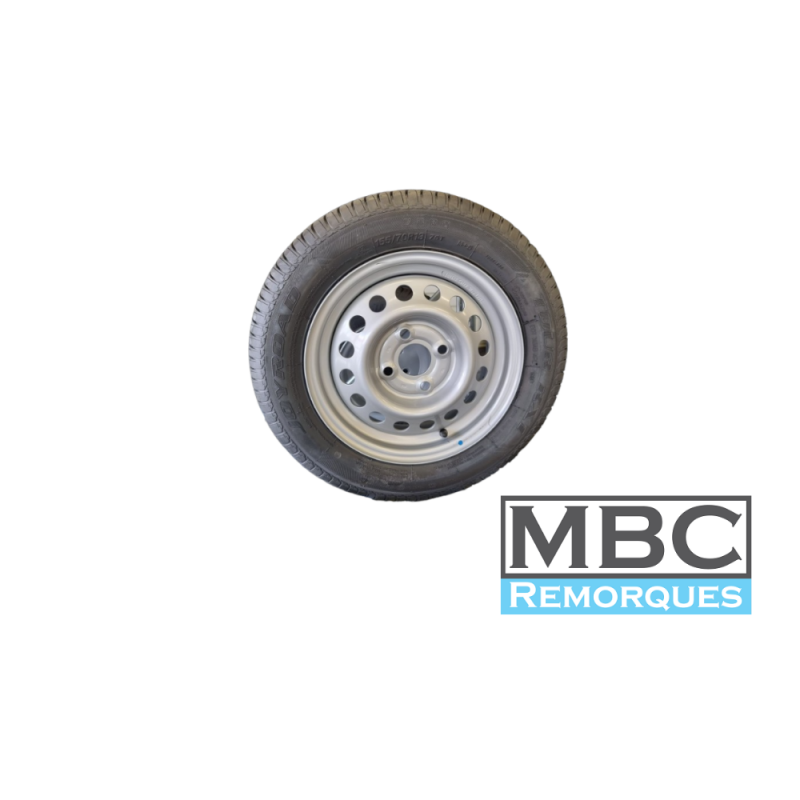 Roue remorque complète 155 70 13 4T115 - Équipement caravaning