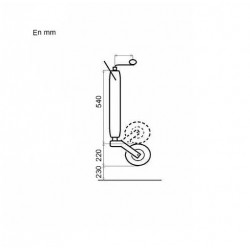 ROUE JOCKEY AUTOMATIQUE TUBE CARRÉ 60 MM - AVEC PLATINE DE FIXATION - CHARGE 250 KG