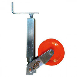 Roue jockey à relevage manuel avec tube carré 70 et Galet 250 - Charge 650KG