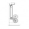 Roue jockey à relevage manuel avec tube carré 70 et Galet 250 - Charge 650KG