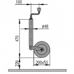 ROUE JOCKEY COMPACT Ø48 JANTE PLASTIQUE