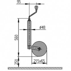 ROUE JOCKEY PLUS Ø48 GALET PLASTIQUE