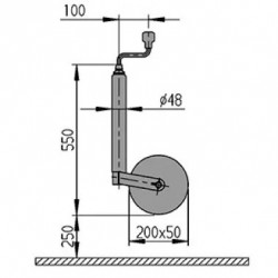 ROUE JOCKEY PLUS  Ø 48 GALET ACIER