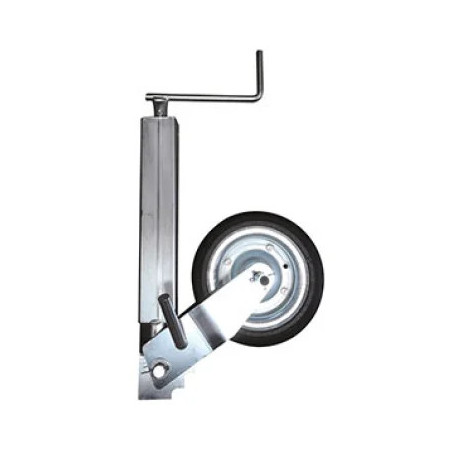 ROUE JOCKEY MANUEL AVEC TUBE CARRE 70 ET GALET 250 CHARGE 900KG